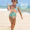 CUPSHE One Pieces Girls’ Blooming Flowers Ruffle One Shoulder One Piece Swimsuit