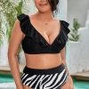 CUPSHE Joelle Zebra Striped Plus Size Bikini Bottom