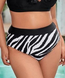 CUPSHE Joelle Zebra Striped Plus Size Bikini Bottom