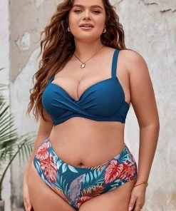 CUPSHE Elsa Tropical Plus Size Bikini Bottom Swimwear UP TO 70% OFF