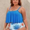 CUPSHE Stacey Tropical Plants High Waist Plus Size Bikini Bottom Swimwear UP TO 70% OFF
