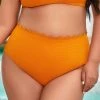 CUPSHE Mayra Scalloped High Waisted Plus Size Bikini Bottom