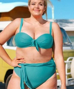 CUPSHE Swimwear UP TO 70% OFF Kristin Tie Front Plus Size Bikini Bottom