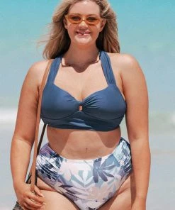 CUPSHE Swimwear BOGO 40% OFF Kirstin Tropical Ruched Plus Size Bikini Bottom