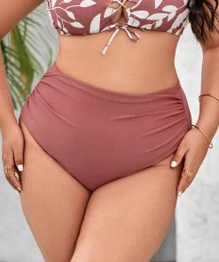 CUPSHE Swimwear BOGO 40% OFF Charmed Romance Pink Shirring Tummy Control Plus Size Bikini Bottom