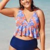 CUPSHE Seaside Holiday High Waist Tummy Control Plus Size Bikini Bottom