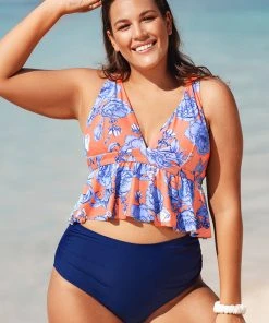 CUPSHE Seaside Holiday High Waist Tummy Control Plus Size Bikini Bottom