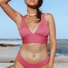 CUPSHE Sydnee Rib V-neck Low Waisted Bikini Swimwear UP TO 70% OFF