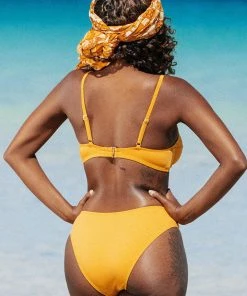 CUPSHE Bikinis Asha Rib Underwire Tie Front Bikini