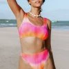 CUPSHE Radiant Sun Ombre Bralette Bikini Top & High Waist Bikini Bottom