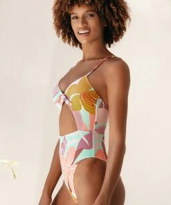 CUPSHE Hailie Floral Cut Out Knot One Piece Swimsuit One Pieces