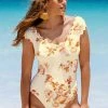 CUPSHE One Pieces Adeline V-neck Floral Scalloped One Piece Swimsuit
