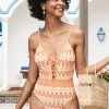 CUPSHE Stefanie Geo Print Lace-up One Piece Swimsuit