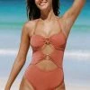 CUPSHE Brook O-ring Halter Cut-out One Piece Swimsuit One Pieces