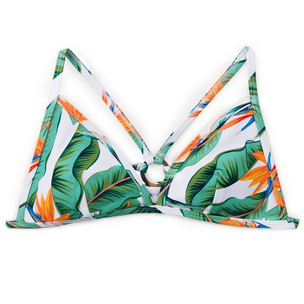 CUPSHE Juniper Leafy Crisscross Bikini Top