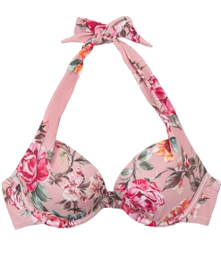 CUPSHE Swimwear UP TO 70% OFF Rosy Outlook Molded Push Up Halter Bikini Top