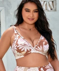 CUPSHE Kari Floral Plus Size Bikini Top