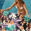 CUPSHE Midnight Tropic Floral Beach Blanket Accs & Clothing