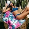 CUPSHE Summer Nights Floral And Leafy Beach Blanket Accs & Clothing