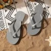 CUPSHE Sand Bar Rhinestone Grey Flip Flops