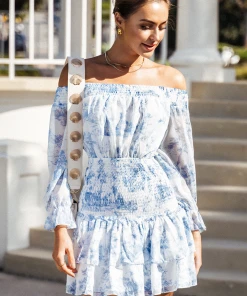 CUPSHE Dresses Amaala Elastic Waist Ruffle Off-shoulder Dress