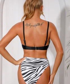 CUPSHE Bikinis Party In Paradise Double Keyhole High Waist Bikini Set