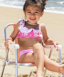 CUPSHE Girls' Ditsy Mix Ruffle One Shoulder And Hipster Bikini Set