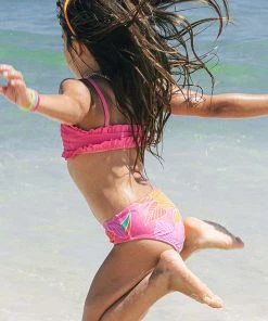 CUPSHE Girls' Floral Impressions Smocked Bandeau And Hipster Set Swimwear UP TO 70% OFF