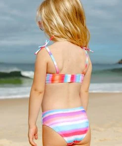 CUPSHE Vapor Wave Faux Tie Bralette And Mid Rise Hipster Bikini Set