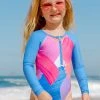 CUPSHE Vapor Wave Front Zip Girls Swim One Piece Swimsuit One Pieces