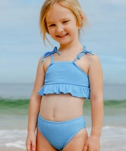 CUPSHE Girls' Strawberry Fields Forever Ruffled Midkini And Classic Hipster Set Swimwear BOGO 40% OFF