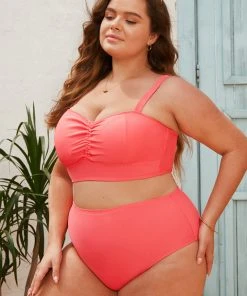 CUPSHE Swimwear BOGO 40% OFF Summer Of Love High Waist Tummy Control Plus Size Bottom