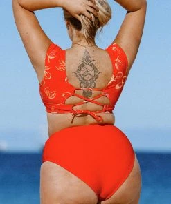 CUPSHE Swimwear UP TO 70% OFF Sweet Cherries Midkini High Waist Tummy Control Plus Size Bikini