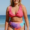 CUPSHE Swimwear UP TO 70% OFF Lush Garden Ruffled High Waist Tummy Control Plus Size Bikini
