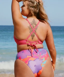 CUPSHE Swimwear UP TO 70% OFF Lush Garden Ruffled High Waist Tummy Control Plus Size Bikini
