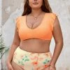 CUPSHE Spring Macaron Ruffled Bralette Plus Size Bikini Top