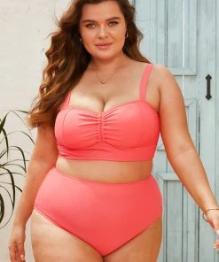 CUPSHE Swimwear BOGO 40% OFF Summer Of Love Square Neck Adjustable Wide Straps Plus Size Top
