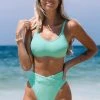 CUPSHE Spring Bloom Banded High Waist Bikini Bottom Swimwear UP TO 70% OFF