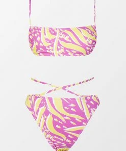 CUPSHE Swimwear UP TO 70% OFF Wild One Slide Bandeau And Back Tie Hipster Bikini Set