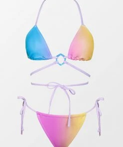 CUPSHE Rainbow Ombre Wrap Triangle And Extra Cheeky Hipster Bikini Set Swimwear UP TO 70% OFF
