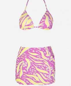 CUPSHE Swimwear UP TO 70% OFF Wild One Slide Triangle And Side Open Swim Skirt Bikini Set