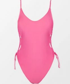 CUPSHE Summer Glow Up Tunneled Tie Side Pink One Piece Swimsuit One Pieces