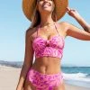 CUPSHE Swimwear UP TO 70% OFF Wild At Heart Cropped Bandeau Tankini And Classic Hipster Set