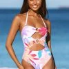 CUPSHE Multi Spring Double Ring Front Bandeau One Piece Swimsuit