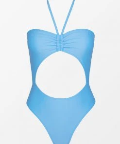 CUPSHE Summer Glow Up Ruched Bandeau Cutout One Piece Swimsuit