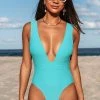 CUPSHE One Pieces Saint Tropez Plunge Wide Straps One Piece