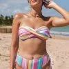 CUPSHE Soleil Stripe Molded Twist Bandeau Bikini Top Swimwear BOGO 40% OFF