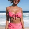 CUPSHE Mercury Retrograde Solid Tunneled Pink Bralette Bikini Top
