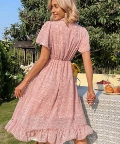 CUPSHE Dresses Shakira V-neck Flared Sleeve A-Shape Dress