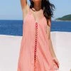 CUPSHE Vacation Dresses Yasmine Halter V-neck Backles Slip Cover-up Dress